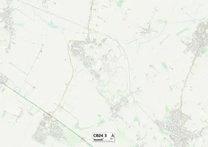 Cambridge CB24 3 Postcode Sector Print Map