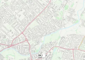 CB - Cambridge Prints: Cambridge CB4 1 Print Map Sector