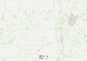 Uttlesford CB11 4 Postcode Sector Print Map