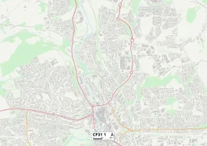 Bridgend CF31 1 Postcode Sector Print Map