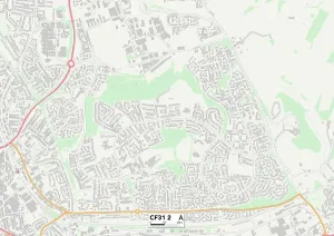 Bridgend CF31 2 Postcode Sector Print Map