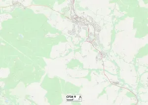 Bridgend CF34 9 Postcode Sector Print Map