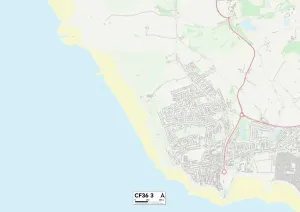 Bridgend CF36 3 Postcode Sector Print Map