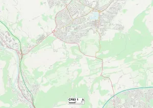 Images Dated 2020 May: Caerphilly CF83 1 Postcode Sector Print Map