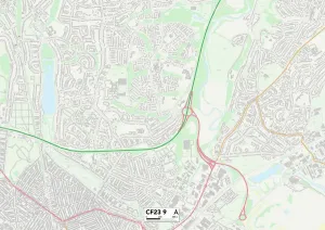 Cardiff CF23 9 Print Map Sector