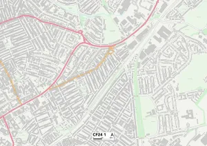 Cardiff CF24 1 Postcode Sector Print Map