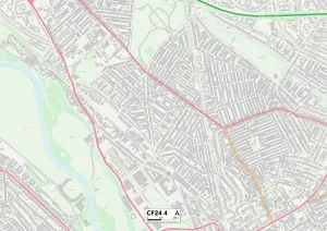 Cardiff CF24 4 Print Map Sector