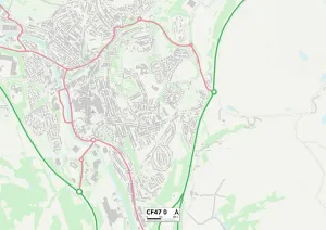 Merthyr Tydfil CF47 0 Print Map Sector