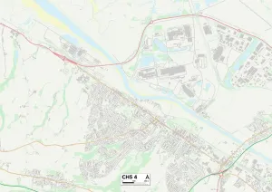 Flintshire CH5 4 Postcode Sector Print Map
