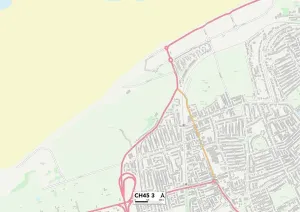 Wirral CH45 3 Postcode Sector Print Map