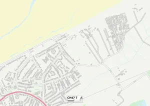 Wirral CH47 7 Postcode Sector Print Map