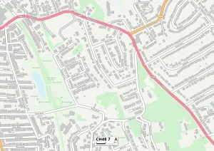 Wirral CH48 7 Postcode Sector Print Map