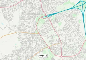 Wirral CH49 4 Print Map Sector