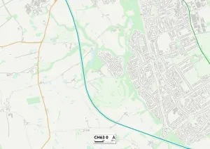 Wirral CH63 0 Postcode Sector Map Print