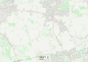 Basildon CM12 9 Postcode Sector Print Map
