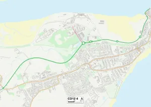 CO - Colchester Prints: Tendring CO12 4 Postcode Sector Print Map