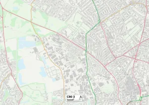 CR - Croydon Prints: Croydon CR0 3 Postcode Sector Print Map
