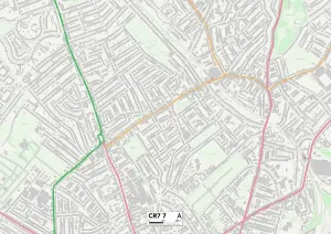 CR - Croydon Prints: Croydon CR7 7 Postcode Sector Print Map