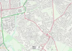 Merton CR4 3 Postcode Sector Print Map