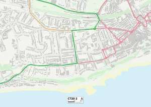 Folkestone CT20 2 Postcode Sector Map Print