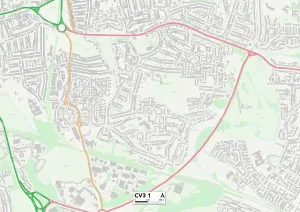 CV - Coventry Prints: Coventry CV3 1 Postcode Sector Print Map
