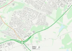 Coventry CV3 3 Print Postcode Sector Map