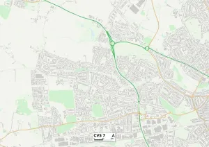 CV - Coventry Prints: Coventry CV5 7 Print Postcode Sector Map