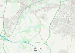 CV - Coventry Prints: Warwick CV34 6 Print Map Sector