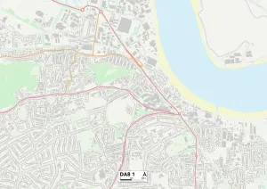 Bexley DA8 1 Print Map Postcode Sector
