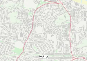 Bexley DA8 3 Print Map Postcode Sector