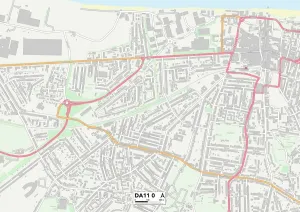 DA - Dartford Prints: DA11 0 Print Map of Gravesham Postcode Sector