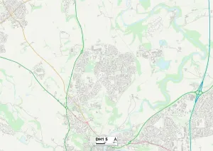 County Durham DH1 5 Print Map Sector