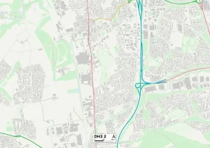 County Durham DH3 2 Print Map
