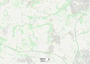 County Durham DH7 6 Print Map Sector
