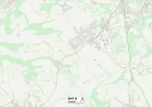 DH - Durham Prints: County Durham DH7 8 Print Map Sector