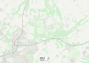 County Durham DH9 0 Postcode Sector Print Map