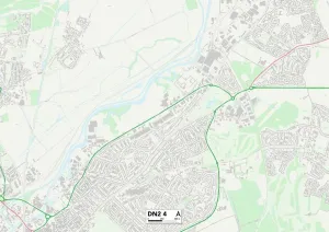 Doncaster DN2 4 Postcode Sector Map Print