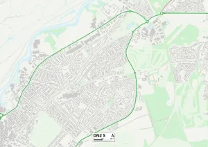 Doncaster DN2 5 Postcode Sector Print Map