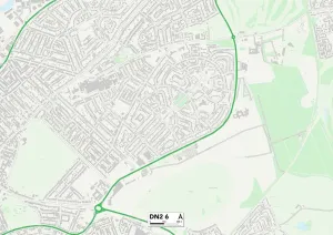 DN - Doncaster Prints: Doncaster DN2 6 Postcode Sector Print Map