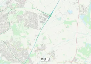 Doncaster DN3 3 Postcode Sector Map Print