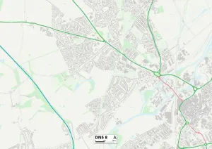 Doncaster DN5 8 Postcode Sector Print Map