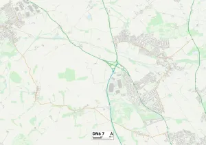 DN - Doncaster Prints: Doncaster DN6 7 Postcode Sector Map Print
