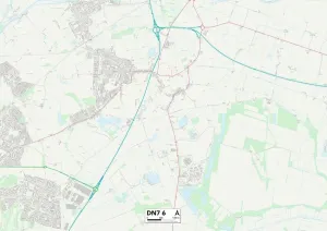 Doncaster DN7 6 Postcode Sector Print Map