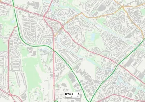 Dudley DY4 8 Postcode Sector Print Map