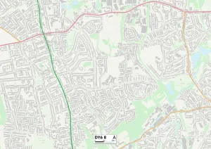 DY - Dudley Prints: Dudley DY6 8 Postcode Sector Print Map