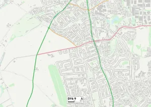 Dudley DY6 9 Postcode Sector Print Map