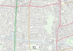 E - London E Prints: Hackney E8 4 Postcode Sector Print Map