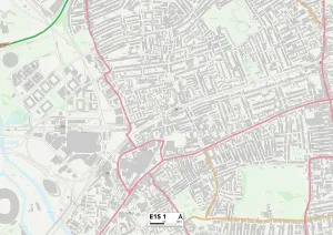 E - London E Prints: Newham E15 1 Print Map Sector Postcode London