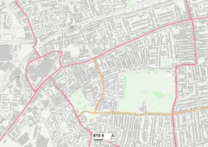 E - London E Prints: Newham E15 4 Postcode Sector Print Map