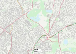 Waltham Forest E11 1 Postcode Sector Print Map